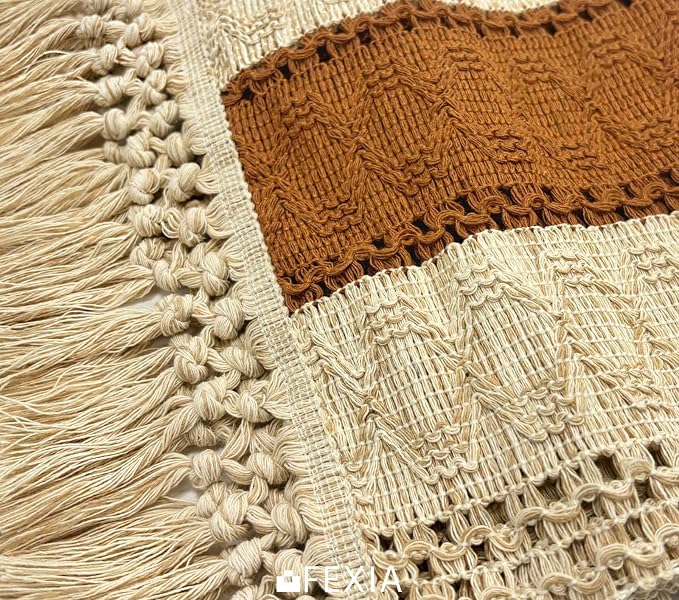 Boho Table Runner for Home Decor 12x72 Fall Coffee Table Decor Caramel | 72 - Image 3