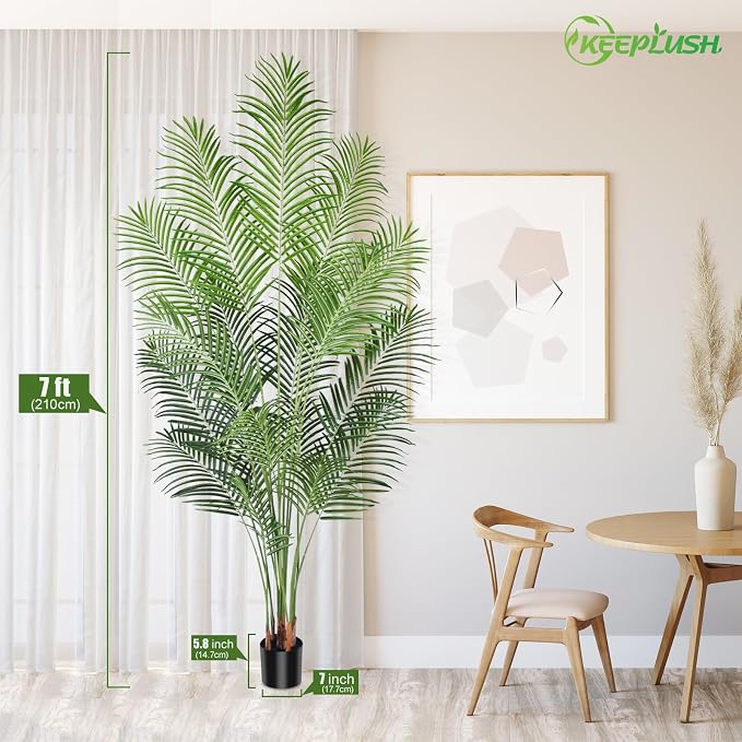 Artificial Palm Tree 7ft Tall Fake Palm Tree Indoor Decor - Image 5