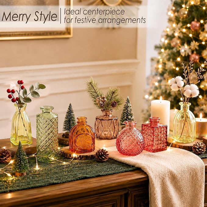 UPBUD Colored Glass Bud Vases Set of 36, Fall Vases - Image 7