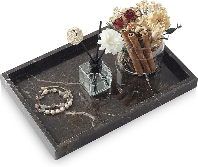 Brown Marble Tray, Pure Natural Vanity Tray | Marble Tray by MULWRMarbleTray
