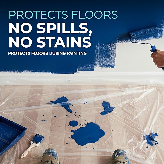 12 x 9 Ft Drop Cloths – Plastic Sheeting & Painters Plastic Tarps - Image 3