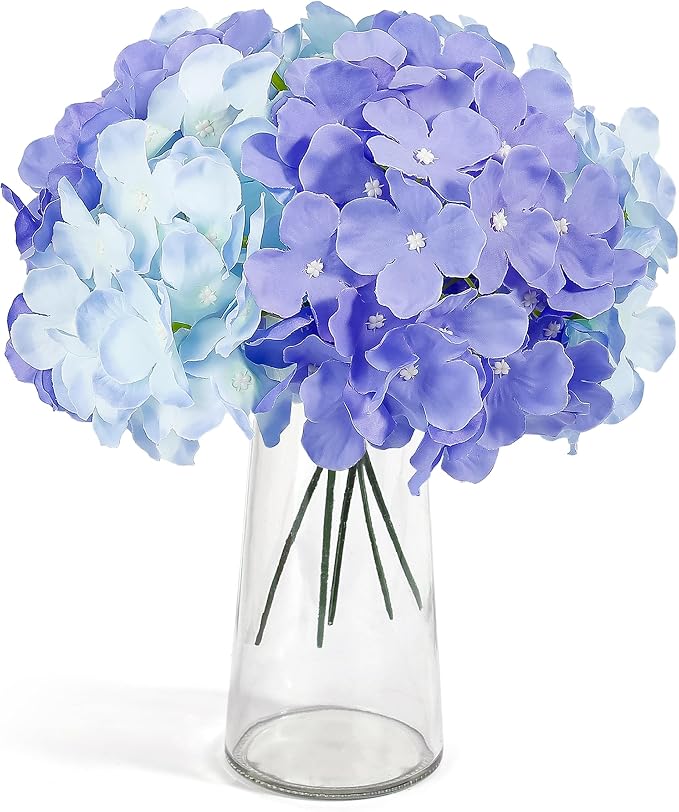 Auihiay 64Pcs Purple Hydrangea Artificial Flowers, Faux Hydrangea Flowers | - Image 4