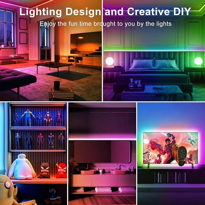 TJOY 50ft Bluetooth LED Strip Lights, Music Sync 5050 LED Light Strip RGB Color - Image 5