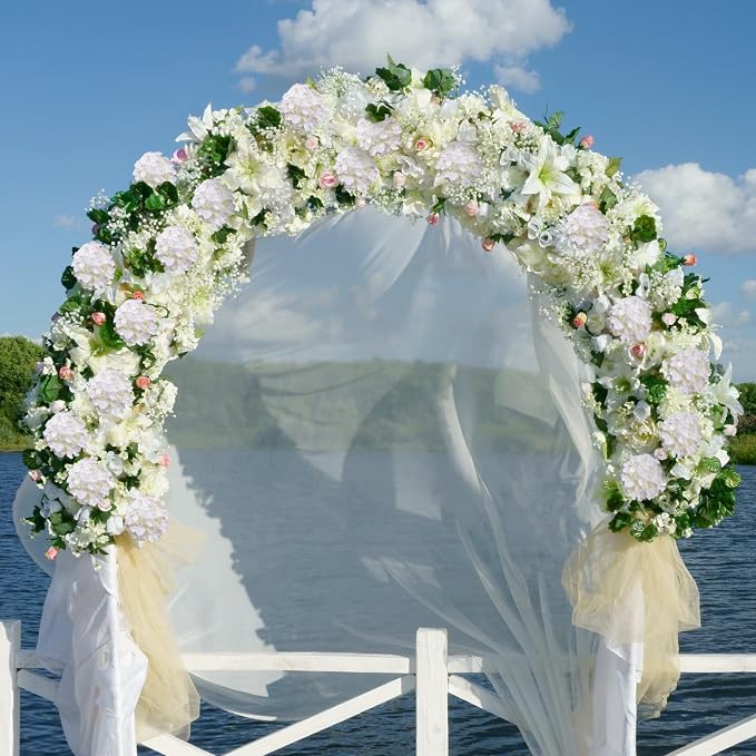 AVIVIHO 105 Pcs White Hydrangeas Artificial Flowers Bulk White Silk Flowers - Image 6