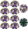 BLOSMON Wedding Rose Centerpieces Tables: Purple Lilac Pink Fake Roses | 10 Pcs by Blosmon
