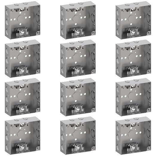 4" Square Welded Box 1-1/2” Deep 1/2" & 3/4" Eccentric KO by OhLectric
