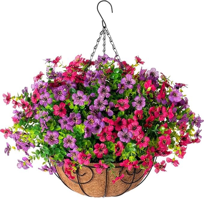 Artificial Faux Hanging Plants Flowers Basket by HyeFloraartificialflowers
