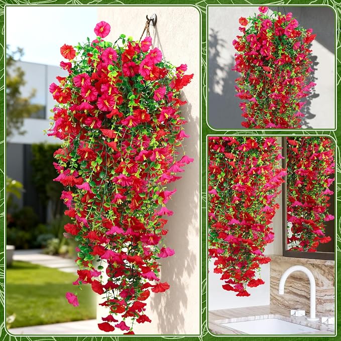 4-Pack Fake Hanging Plants, Faux Hanging Plant Artificial Greenery - Image 8