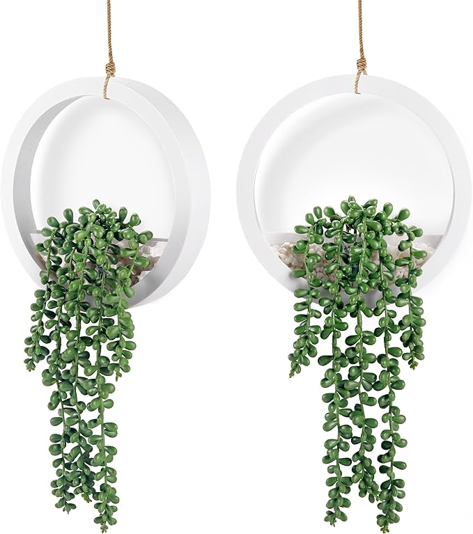 Der Rose 2 Pack 16" Artificial Hanging Plants in White Pots by DerRose