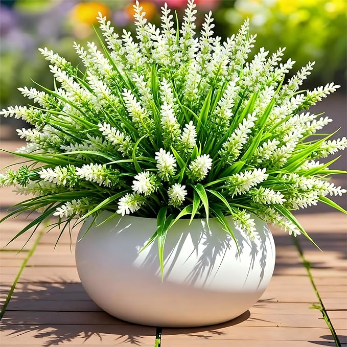 Geegoods 48 Bundles White Artificial Plants Flowers Outdoor, UV Resistant | - Image 3