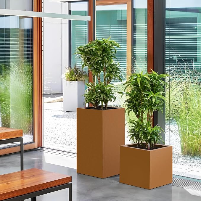 Corten Steel Planter Box 20"x20"x21", Large Metal Square Planter | Heavy Duty - Image 7