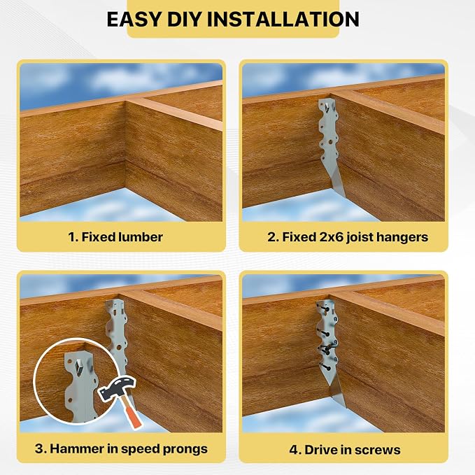 50 pcs 2x8 Joist Hanger, LU28 18 Gauge Double Shear Face Mount Joist Hanger - Image 5