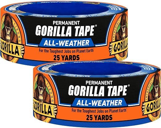 Gorilla All Weather Duct Tape, 1.88" x 25 yd | UV Resistant | Waterproof | by Gorilla