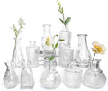Petal Petite Middle Clear Glass Bud Vase Set of 12 by Unknown