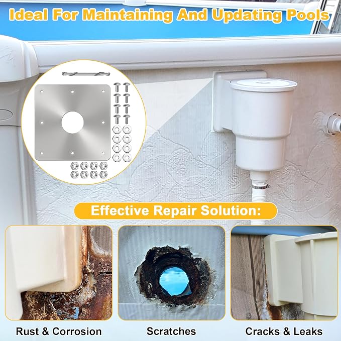 8x8-Inch Stainless Steel Pool Water Return Repair Kit - Image 4