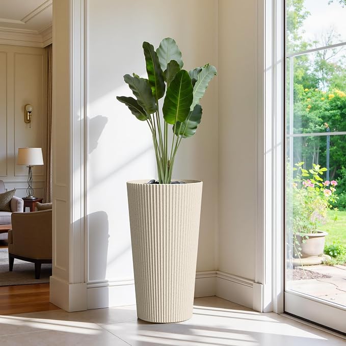 24" Tall Planters for Outdoor Plants Set of 2 - Image 8