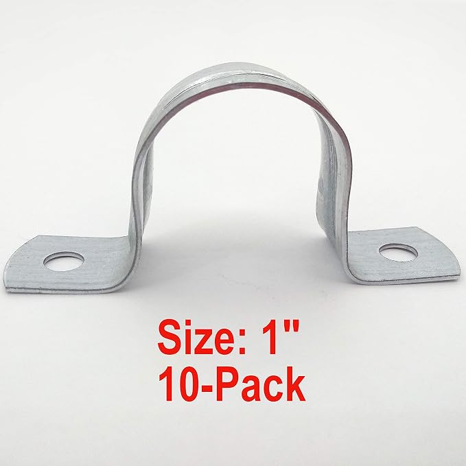 Rigid Pipe Strap Clamp Hanger, 2 Holes, Galvanized or PVC Pipes, IMC Conduit - Image 6