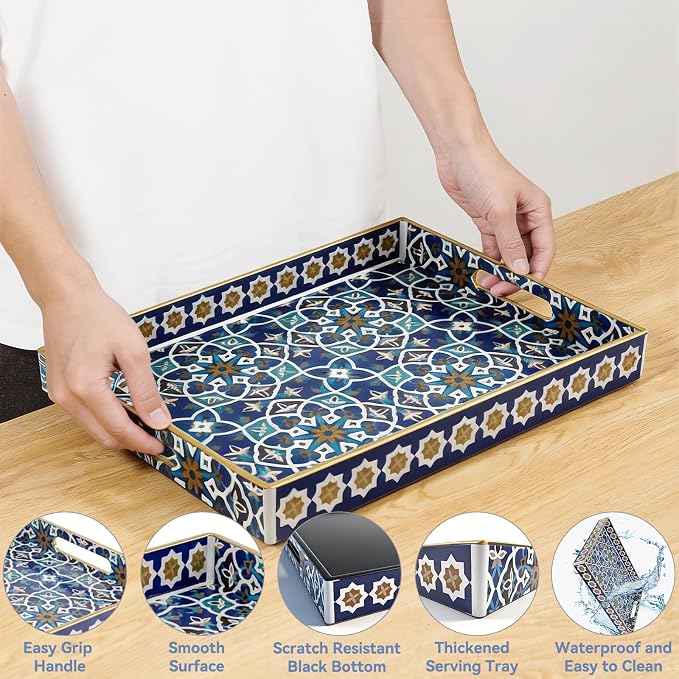 AGIOTA Coffee Table Trays for Living Room Serving Tray - Image 5