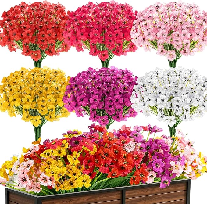 30 Bundles Realistic Artificial Flowers Bulk by Dexpinzo