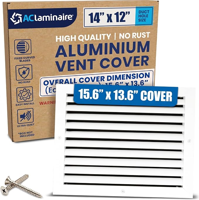 14x12 Aluminum Wall Ceiling Air Return Vent Cover HVAC Rustproof Grille by ACLAMINAIRE