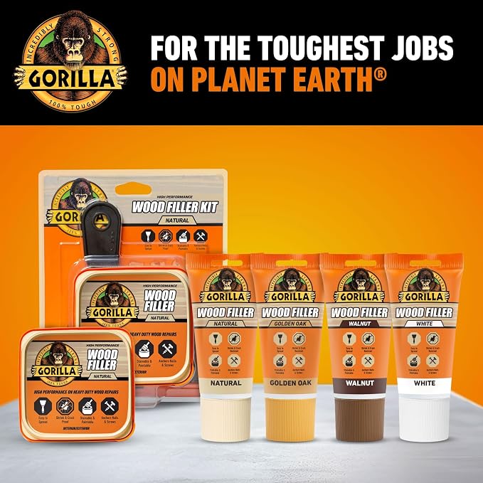 Gorilla All Purpose Wood Filler, Natural Finish, 16 oz Tub, Stainable & Sandable - Image 8