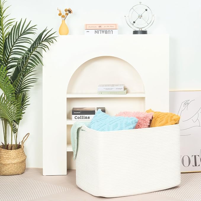 112L Extra Large Blanket Basket Holder Living Room, Dog Toy Organizer Bin Box - Image 6