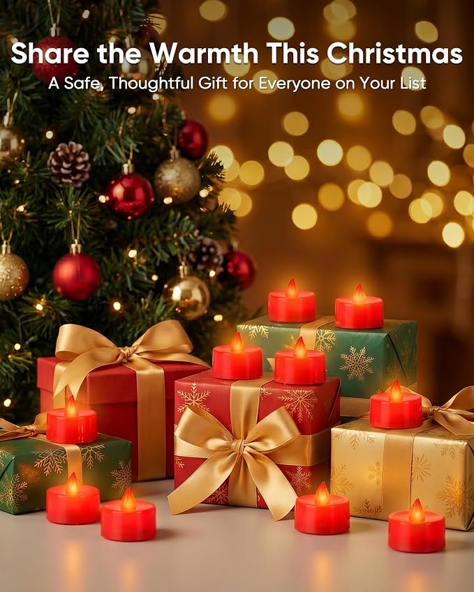 Homemory 50-Pack Red Flameless Battery Tealight Candles, 200+ Hours | - Image 5