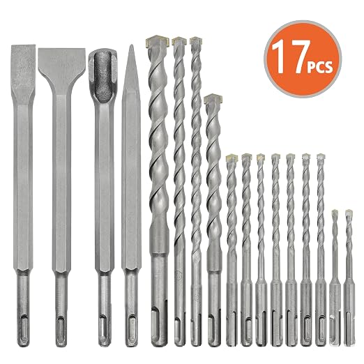 BeHappy 17Pcs SDS Plus Rotary Hammer Drill Bit Set, Concrete Drill Bit Kit - Image 2