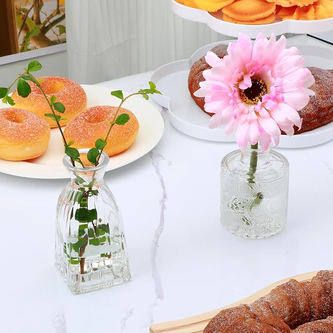 Glass Bud Vases Set of 4, Small Flower Vases - Image 4