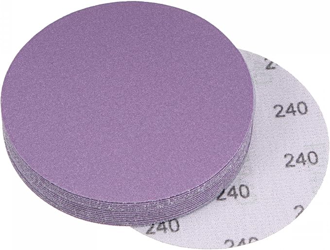 uxcell 15Pcs 4-Inch Purple Sanding Discs 240 Grits Hook and Loop Professional by uxcell