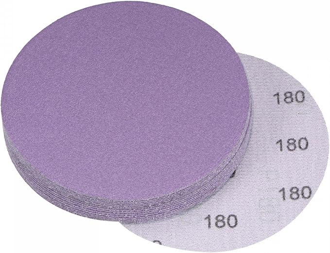 uxcell 15Pcs 4-Inch Purple Sanding Discs 180 Grits Hook and Loop Professional by uxcell