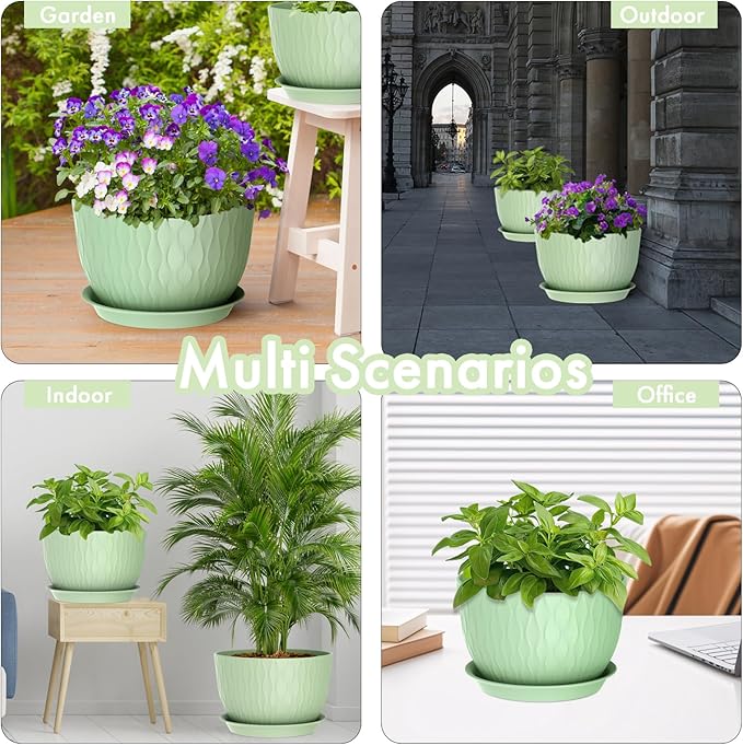 WSMKSZ 12 Inch Large Plant Pots - Image 6