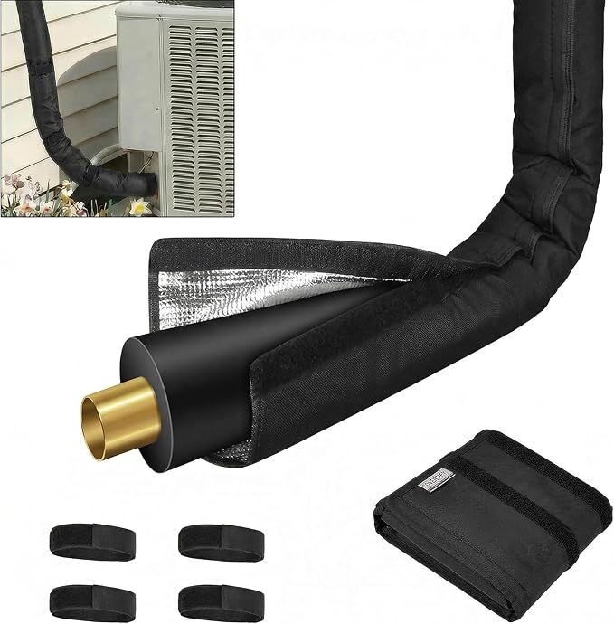5 Layers HVAC Copper AC Line Pipe Insulation Cover Outdoor 6ft x 10.2in by Home
