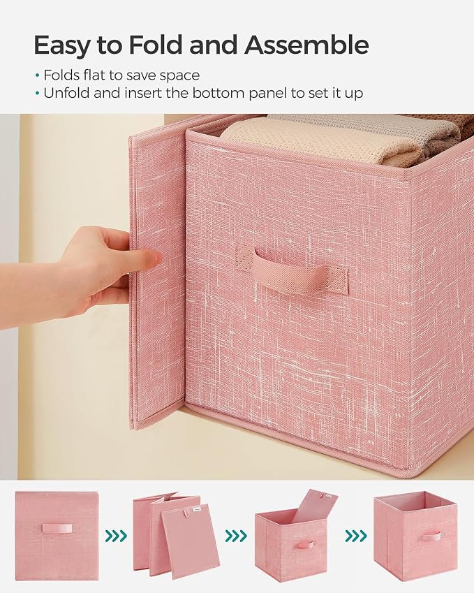 SONGMICS Storage Cubes, 11-Inch Foldable Closet Organizers | Non-Woven Fabric - Image 4