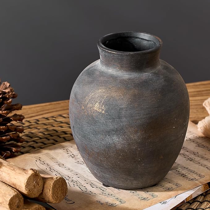 SIDUCAL Ceramic Decorative Flower Vase | 6 Inch Pottery Rustic Farmhouse | Boho - Image 2