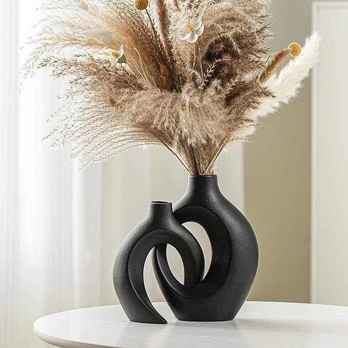 Lvases Snuggle Hollow Ceramic Vase Set of 2 by modernhomedecoration