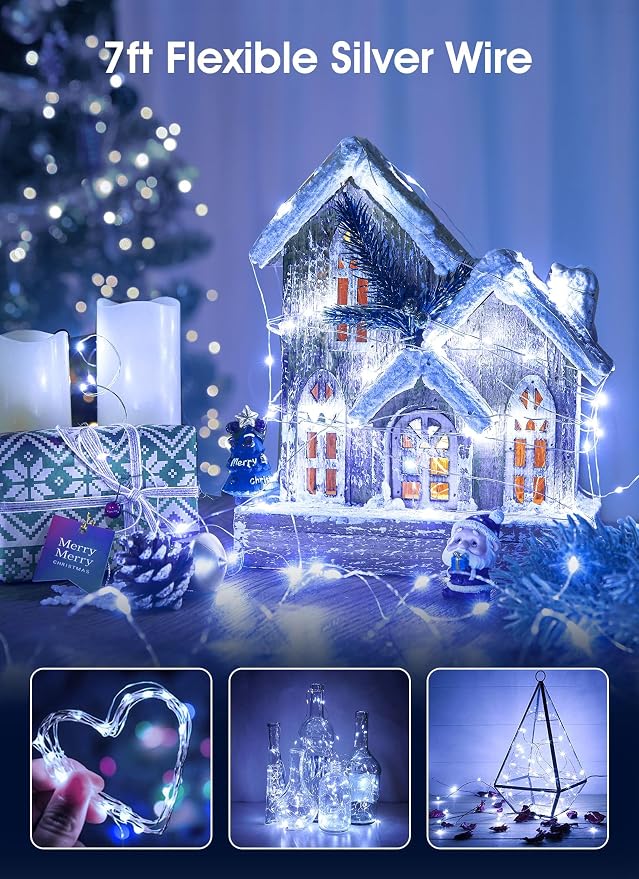 Brightown 12 Pack Led Fairy Lights Battery Operated String Lights Waterproof - Image 3