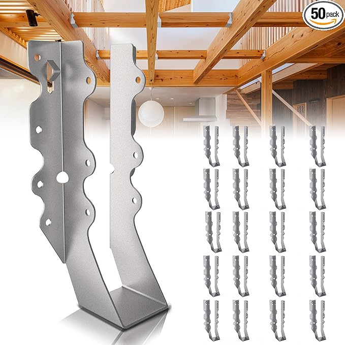 50 Pcs 2x8 Joist Hangers, 18 Gauge Metal Face Mount Joist Hangers, Lu28 Joist by Levendor