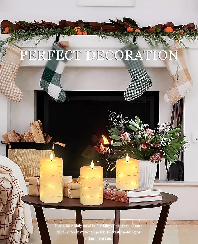 Flameless Candles With Remote, Battery Operated Candles LED Candles with string - Image 2