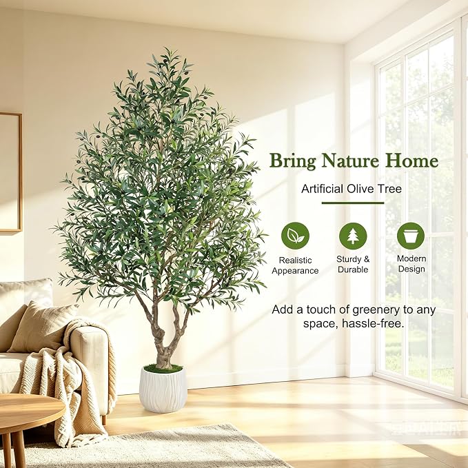 GTIDEA 8ft Artificial Olive Tree, Faux Olive Tree - Image 4