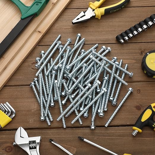 Tandefio 50 Pack 1/4 x 4 Concrete Anchors and Screw Kits Galvanized | Large - Image 8