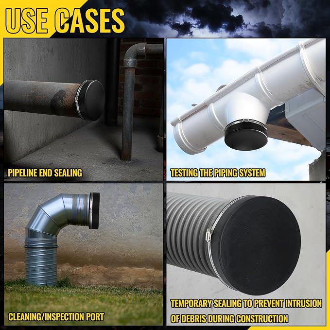 6 Pack 8 Inch Flexible PVC Pipe Cap - Image 6