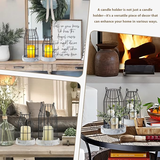 Farmhouse Lantern Decor Rustic Home Decor Lanterns - Image 7