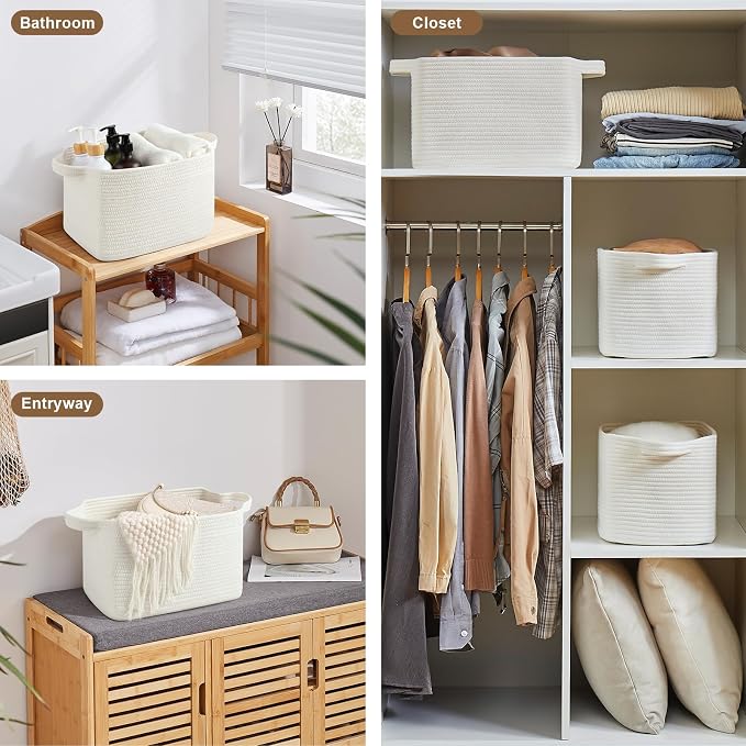 OIASKET Storage Basket for Organizing, Woven Baskets for Storage, Rectangle - Image 6