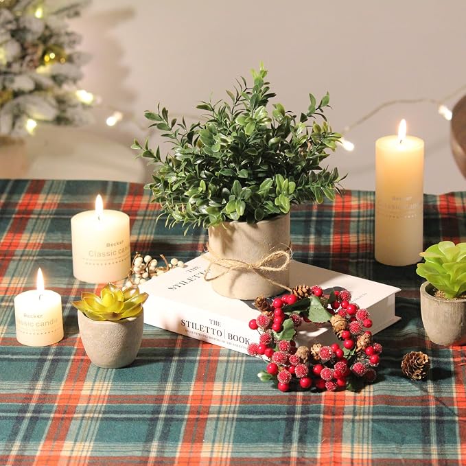 4 Pack Small Fake Plants in Pulp Pot - Image 8