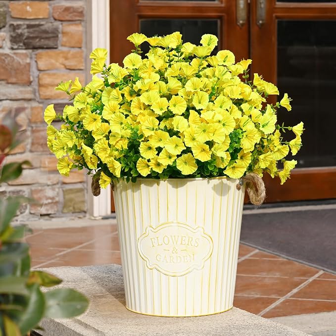 24 Bundles Artificial Flowers for Outdoors Faux Plants Outdoor, UV Resistant - Image 4