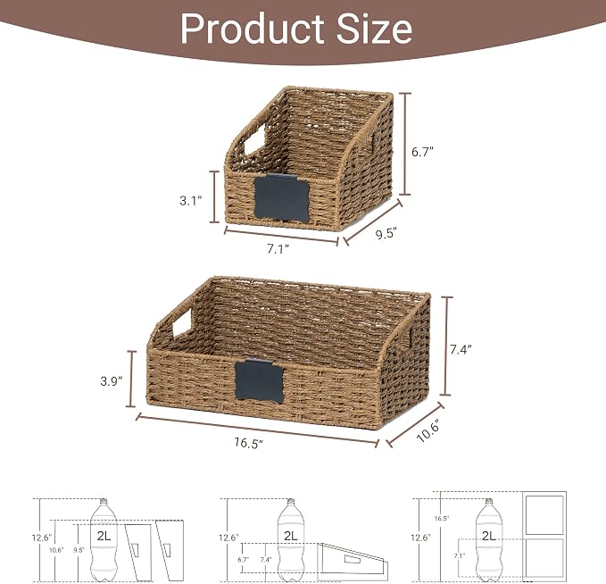 Wicker Baskets for Organizing, Pantry Baskets - Image 3