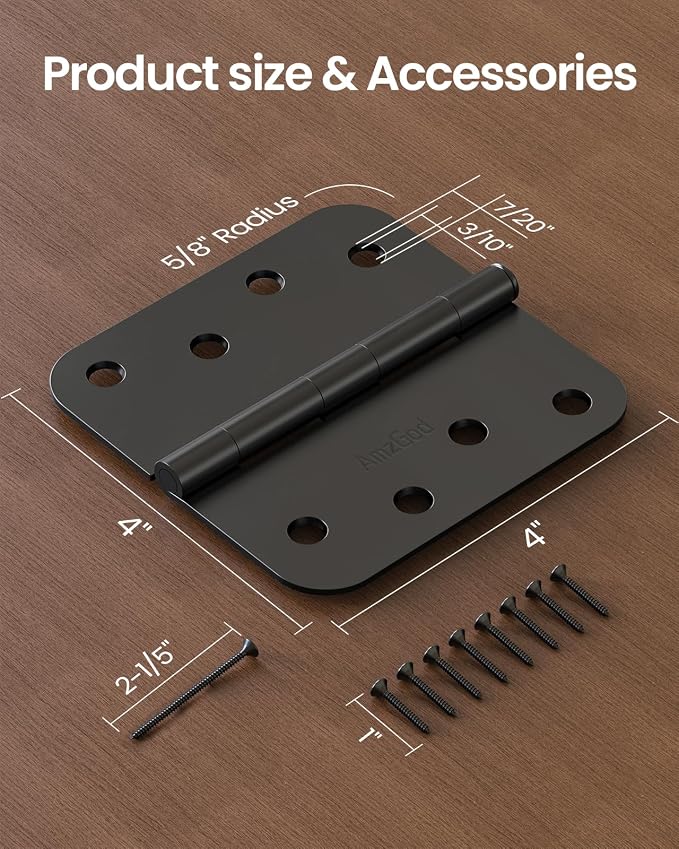 Black Exterior Door Hinges 4 Inch 3 Pack - Image 6