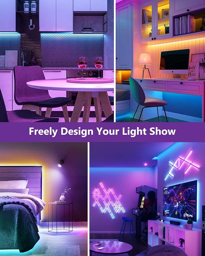 Hitlights LED Strip Lights 3 Pcs 1.64FT RGB Small LED Light Strips Kit Dimmable - Image 2