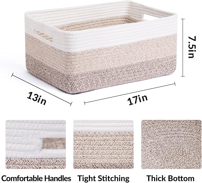 MiniArk Large Storage Baskets for Organizing, Baby Nursery, Toy Bins Box - Image 2
